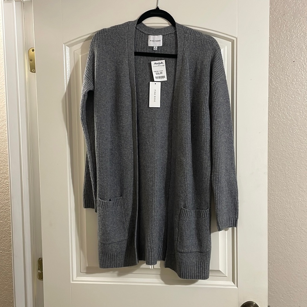 Gray long cardigan